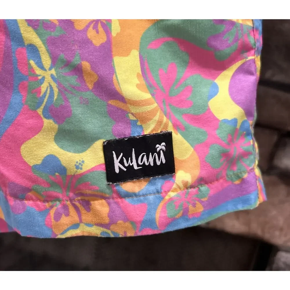 Men’s KULANI KINIS Bermuda Bloom Swim Trunks Board Shorts Size L *C5